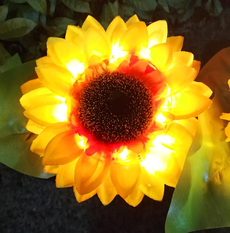 2 LED Sunflower Garden Lights for Outdoor Paths and Flower Beds