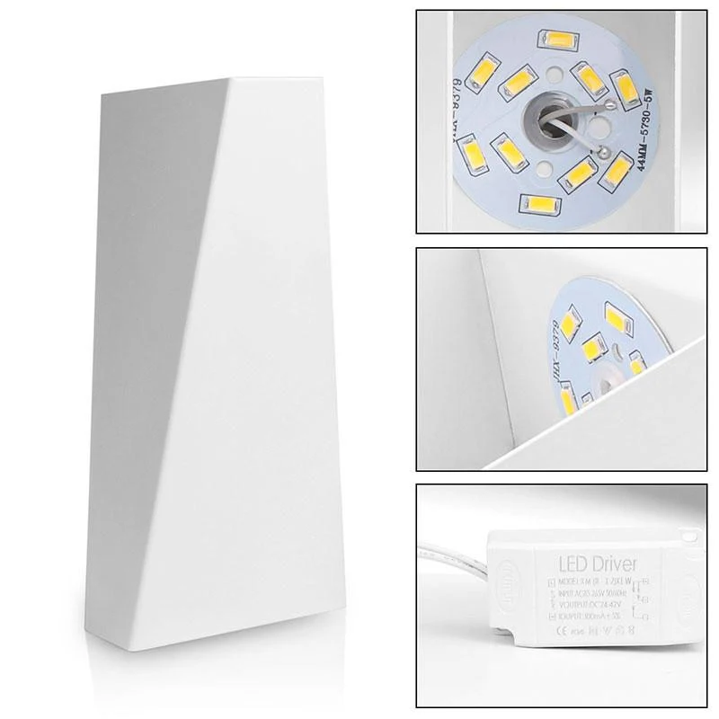 Modern geometrisk vägglampa med varmvitt LED-ljus