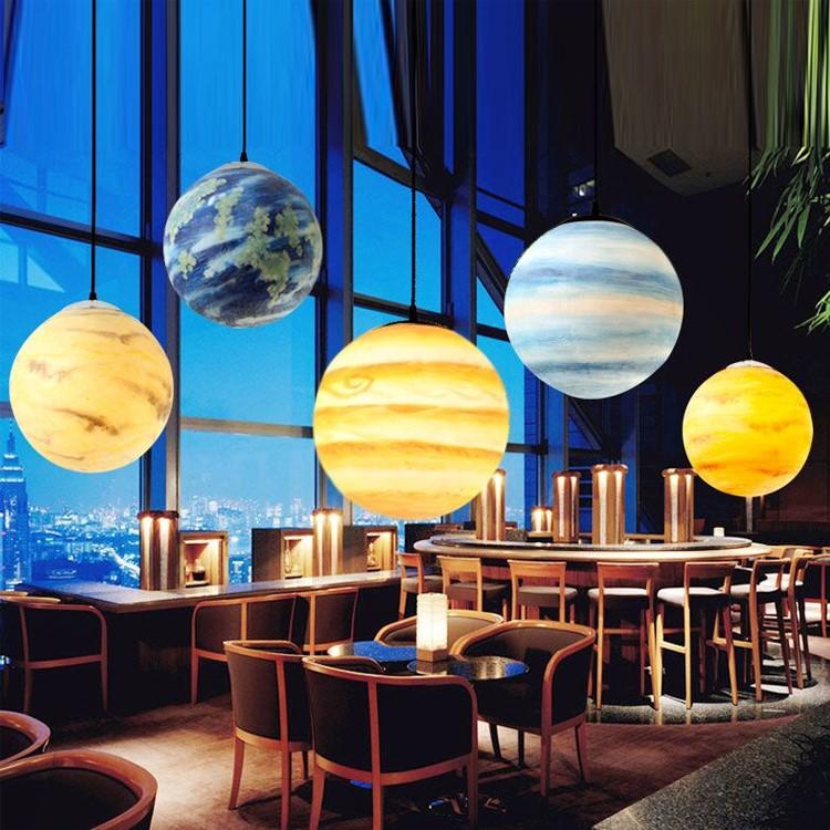 Milky Way Galaxy Pendant Lamp in Resin for Large Spaces