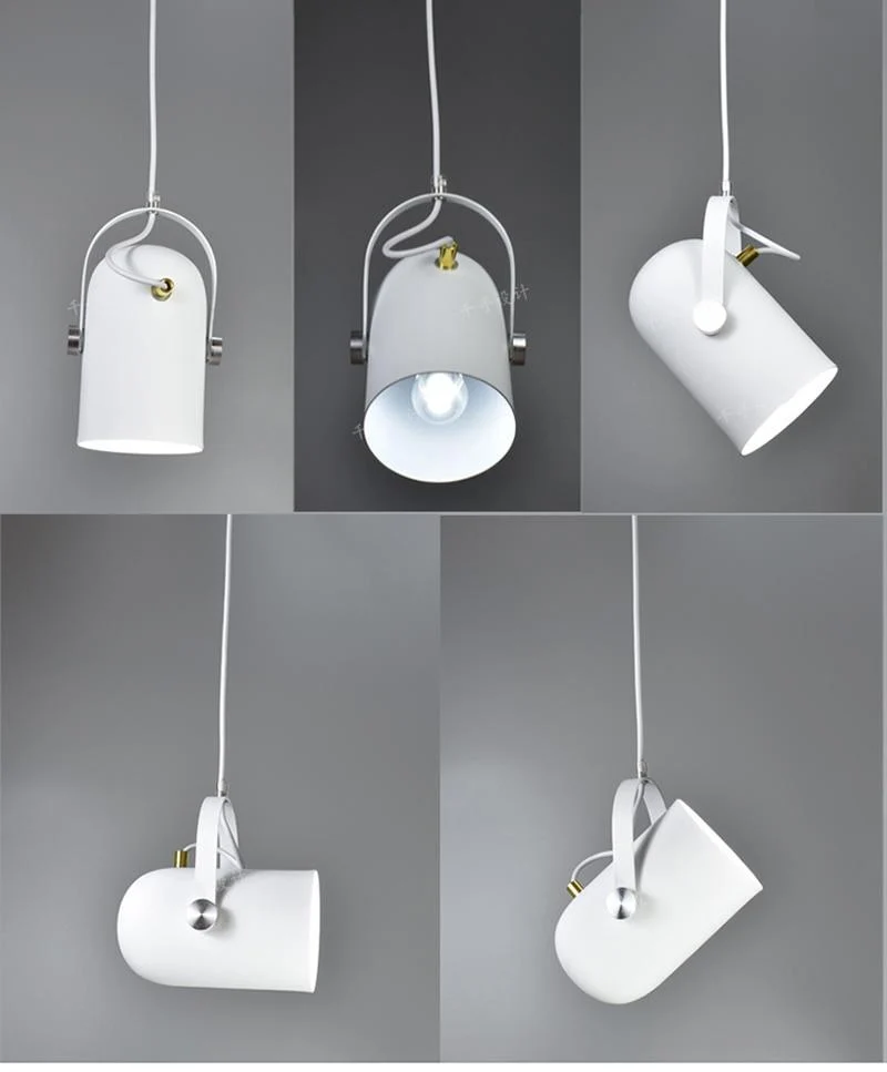 Nowoczesna skandynawska lampa wisząca ze stopu aluminium, regulowana linka