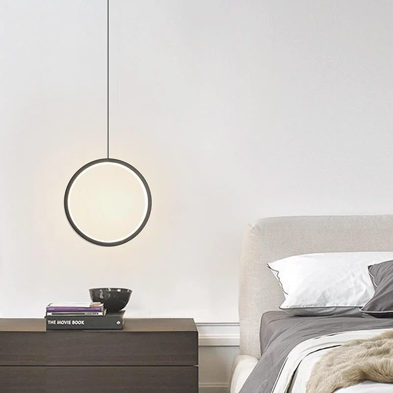 Wisząca lampa LED Kavita okrągła z metalu i akrylu