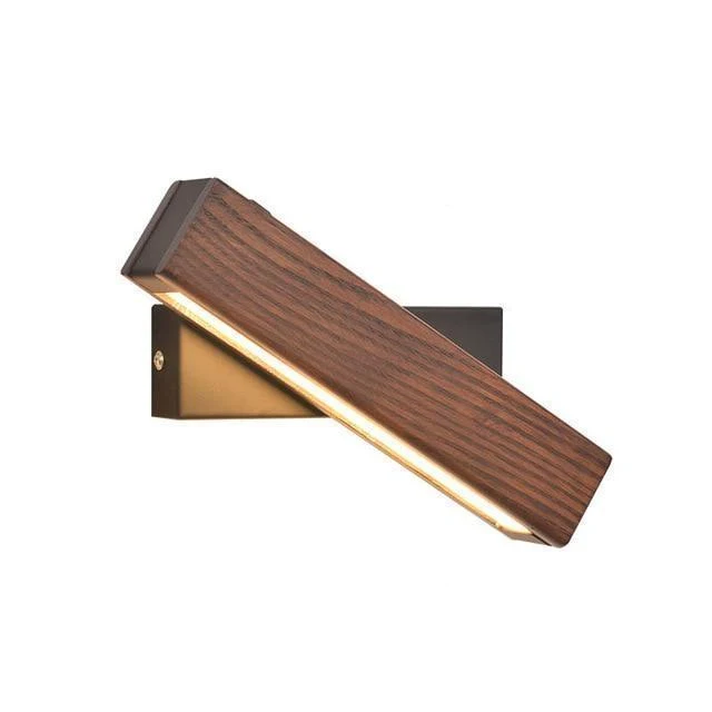 Vera Rotated LED Wall Lamp in Iron and Wood for Angled Lighting