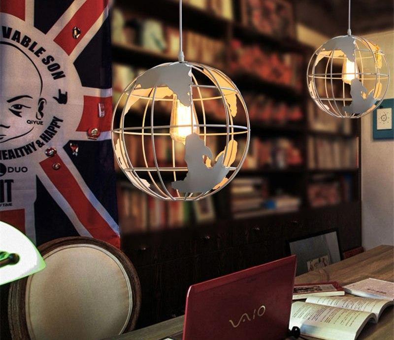 Modern Nordic World Globe Hanging Light in Two Diameter Sizes