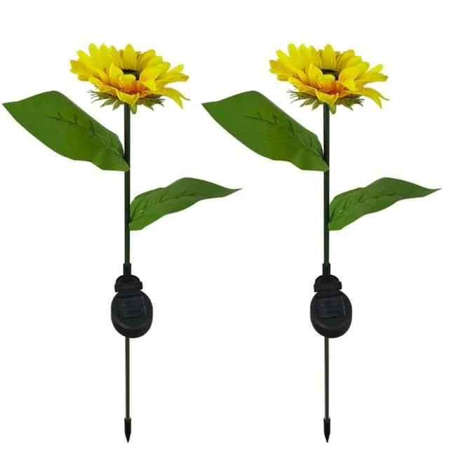 2 LED Sunflower Garden Lights for Outdoor Paths and Flower Beds