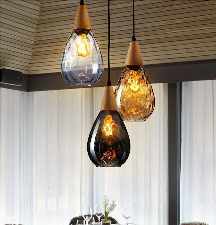 Sergia Modern Nordic Drop Glass Pendant Lamp with Adjustable Cable