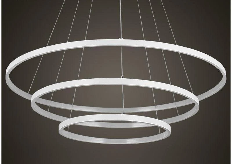 Indoor Modern Circular Ring Chandelier with Aluminum and Acrylic Frame