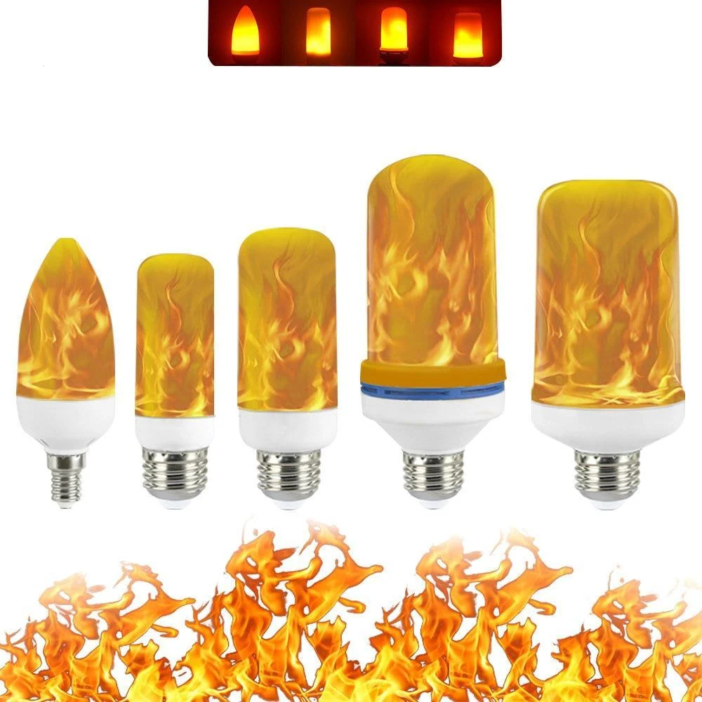 Firelight verklighetstrogen LED-lampa med lågeffekt och 360-graderseffekt