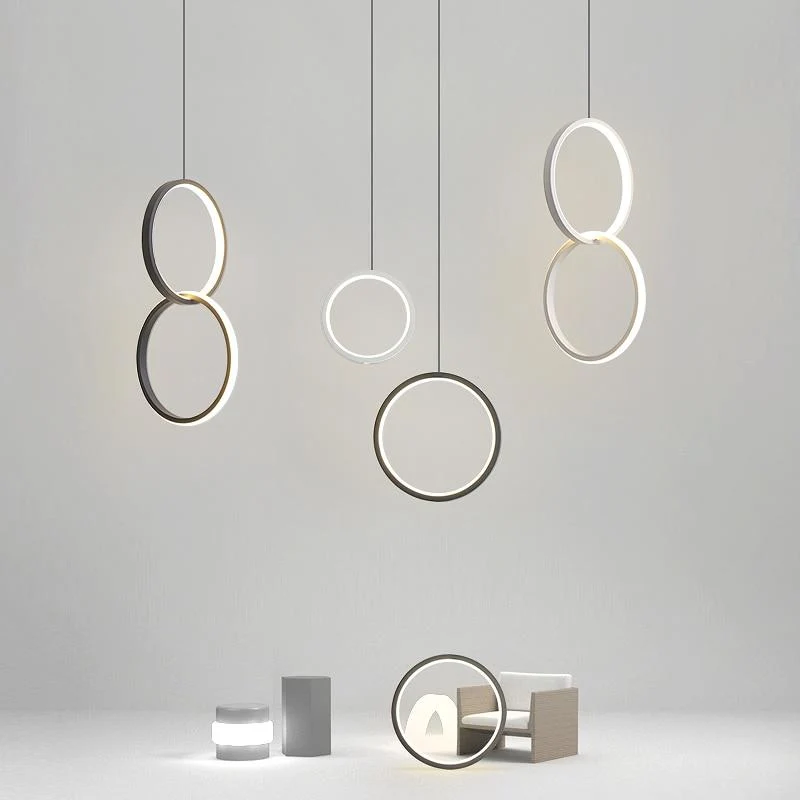 Wisząca lampa LED Kavita okrągła z metalu i akrylu