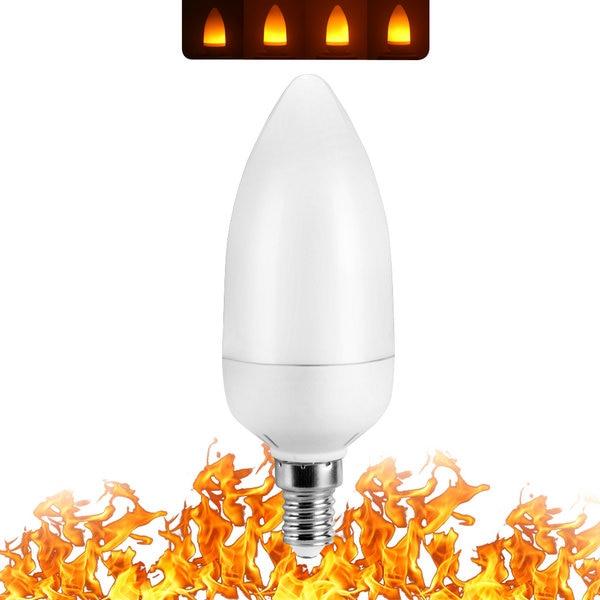 Firelight verklighetstrogen LED-lampa med lågeffekt och 360-graderseffekt