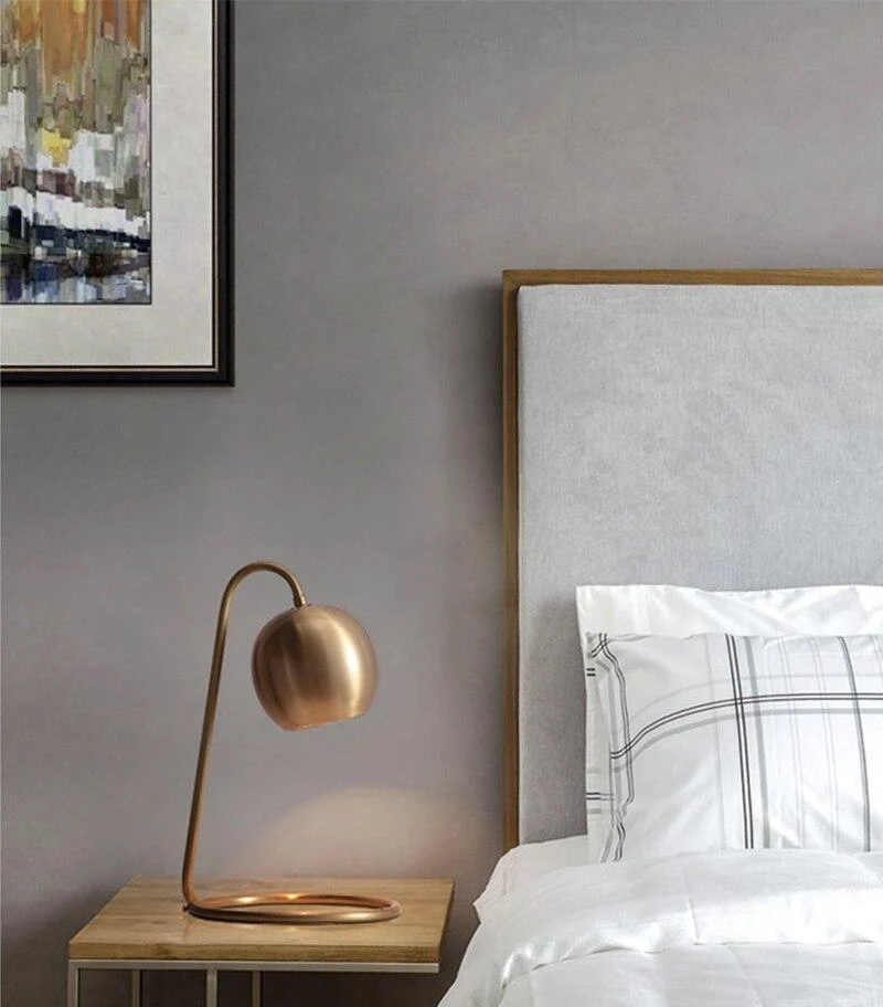Lark kopparpläterad retro bordslampa för skrivbord och bokhyllor