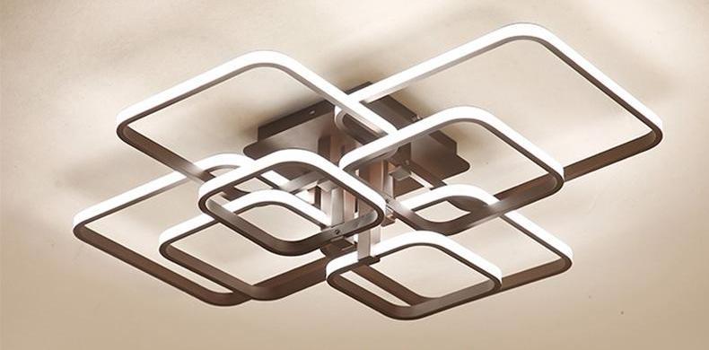 Layered Square Modern LED Chandelier for Living Rooms and Bedrooms