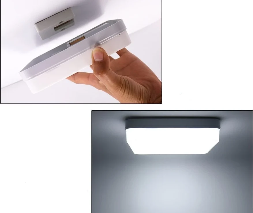 Lámpara de techo LED cuadrada Orla de PVC y ABS duraderos