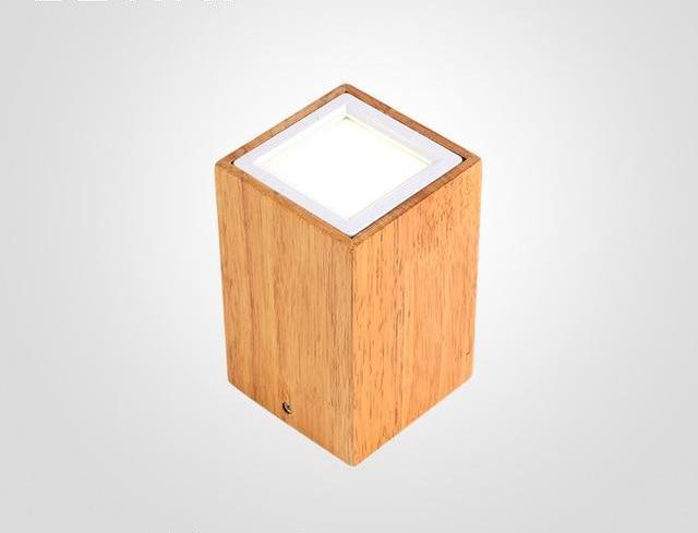 Nowoczesna skandynawska lampa sufitowa LED Dru, drewno i szkło