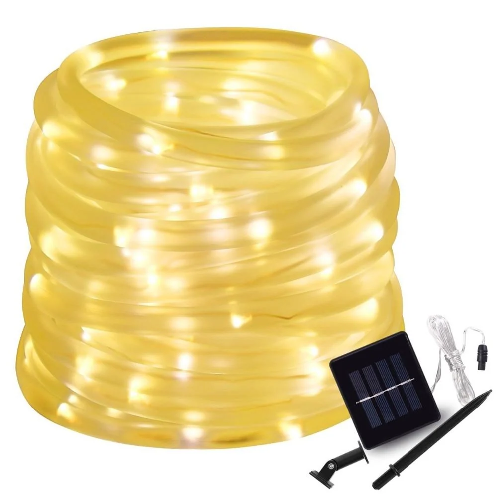 LED-aurinkoputkivalosarja puutarhaan, aidoille, pergoloille ja terasseille