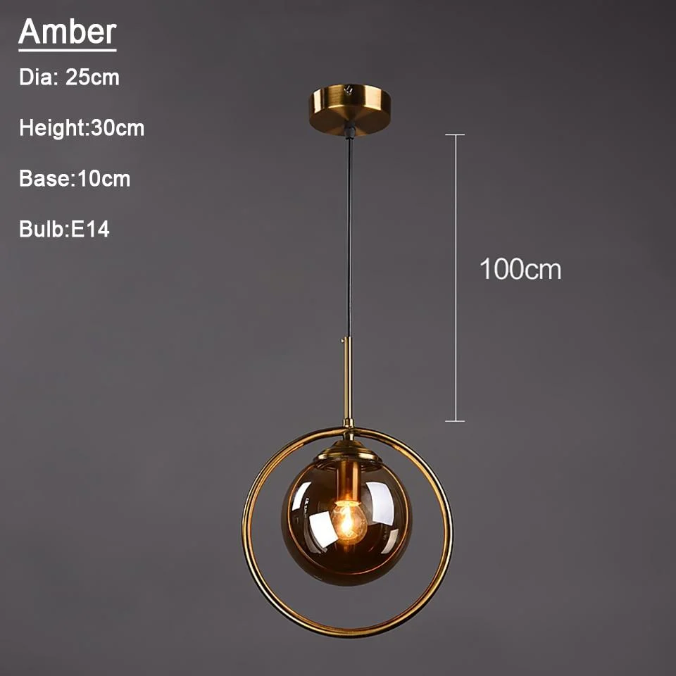 Silvana Modern Ring Pendant Light in Glass and Iron