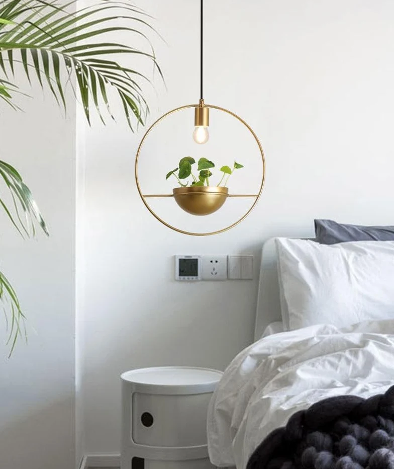 Althea Modern Nordic Planter Lamp with Plated Metal Finish