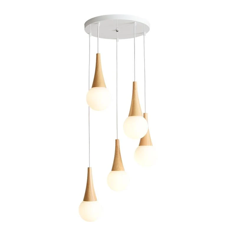 Bryton 鐵木玻璃 LED 吊燈 家用或餐廳適用