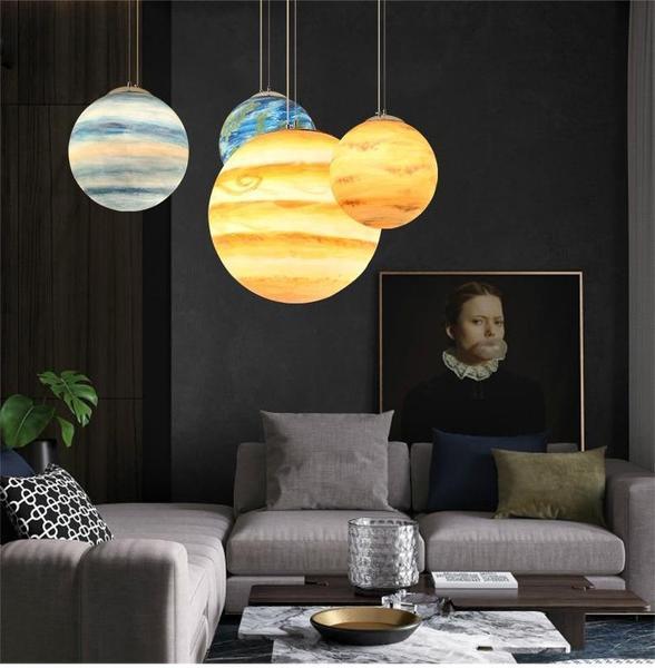 Milky Way Galaxy Pendant Lamp in Resin for Large Spaces