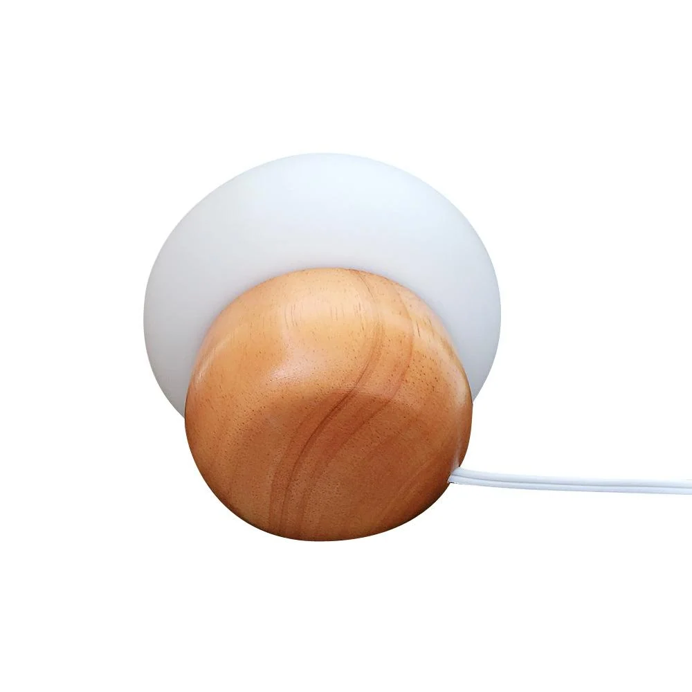 Lámpara de seta Champi con base de madera y control RGB