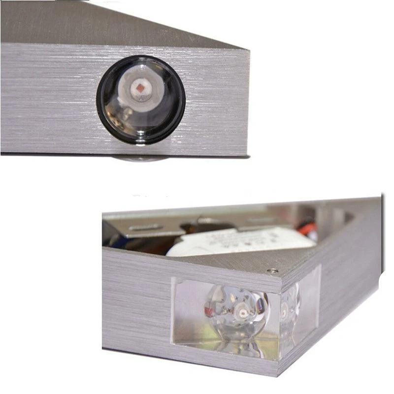 Modern LED Triangle Wall Lamp Made from Aluminum Iron and Crystal
