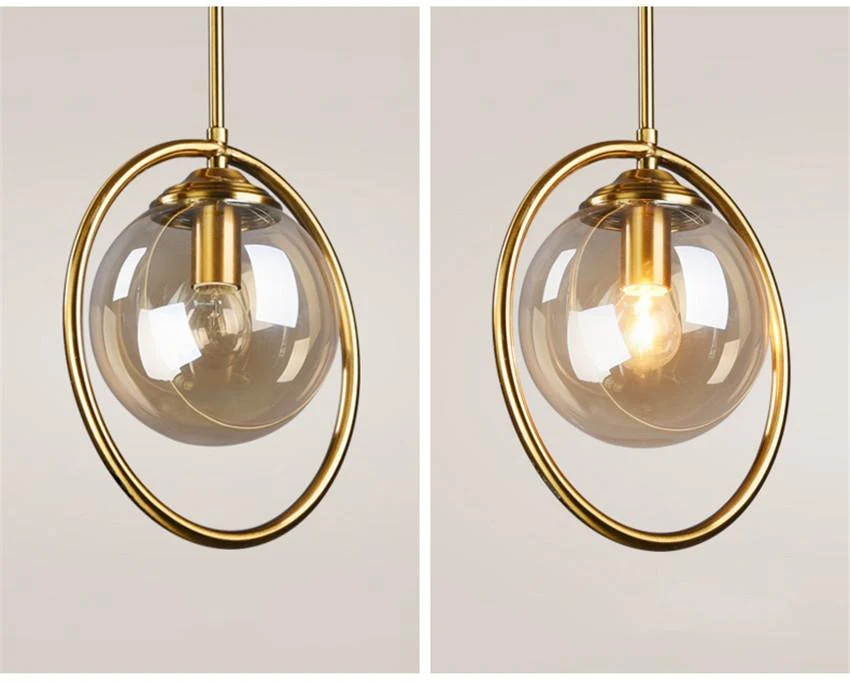 Silvana Modern Ring Pendant Light in Glass and Iron