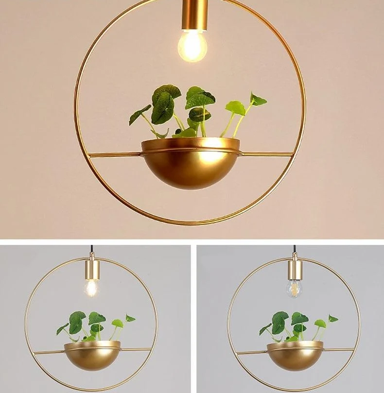 Althea Modern Nordisk Krukväxtlampa med Pläterad Metallfinish
