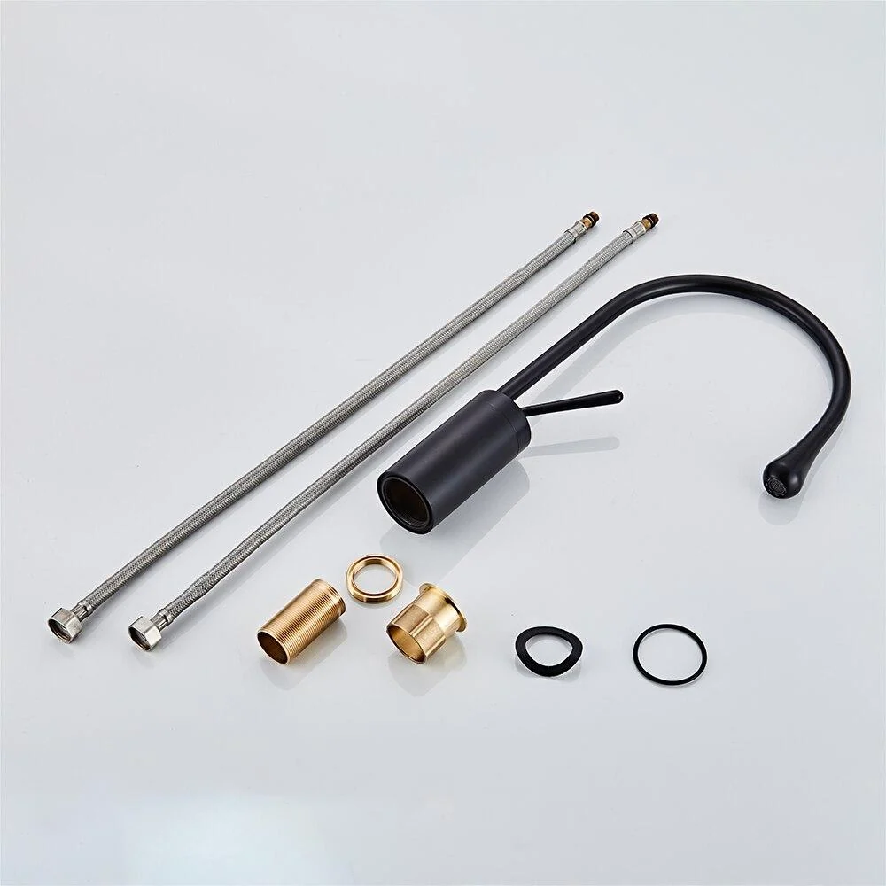 Raffeto Brass Crane Bathroom Faucet in 18 Inch and 15 Inch Heights