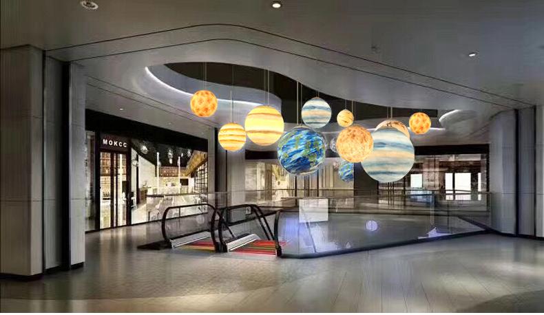 Milky Way Galaxy Pendant Lamp in Resin for Large Spaces