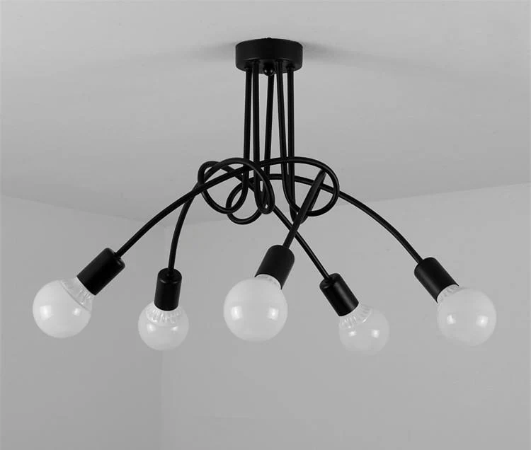 Moderne industriell loftlampe i metal, 47,2 inches lang
