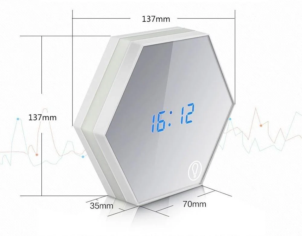 Speculo Multi-Function Alarm Clock with Mirror and LED Light