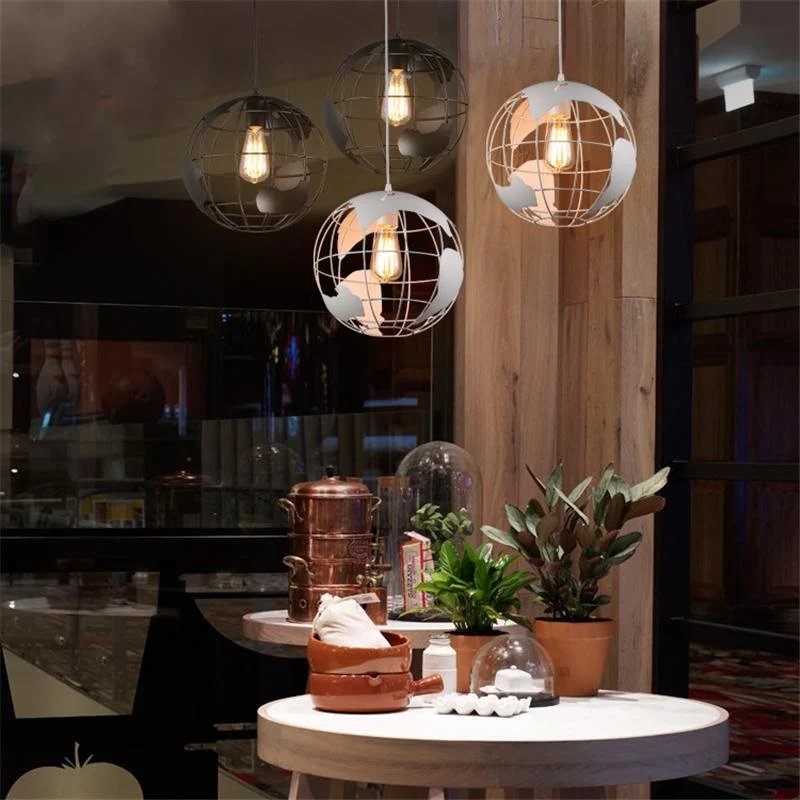 Modern Nordic World Globe Hanging Light in Two Diameter Sizes