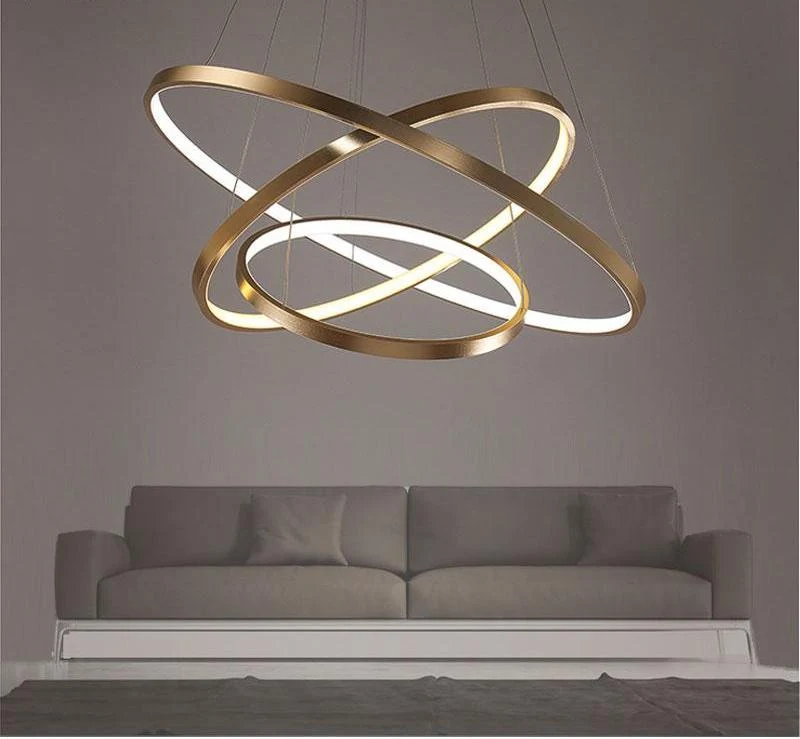 Indoor Modern Circular Ring Chandelier with Aluminum and Acrylic Frame