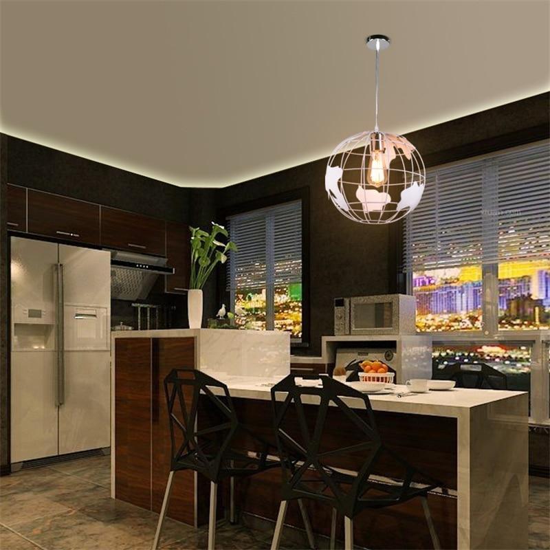 Modern Nordic World Globe Hanging Light in Two Diameter Sizes